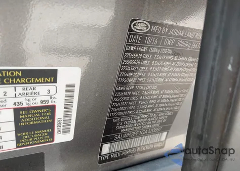 2016 Land Rover Range Rover Sport 3.0L V6 Supercharged Hse from USA, damaged, VIN SALWR2PF1GA120697